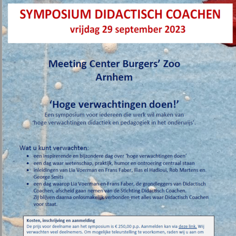 Symposium Didactisch Coachen 29 september 2023